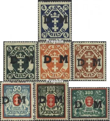 Produktbild von Briefmarken Danzig 1922 Mi D29Y-D35Y (kompl.Ausg.) mit Falz Dienstmarke