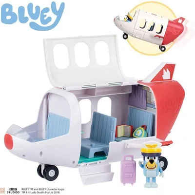 Productafbeelding van Vliegtuigmodel van Jet Bluey, inclusief figuurtje en speelaccessoires