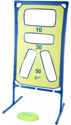 Produktbild von Scatch Frisbee Outdoor Spielzeug Wurfspiel - Inkl. Frisbee und Tor - 111 x 5.6 x 43 CM - Kinder ab 6 Jahren - Blau/Grün