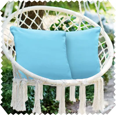 Produktbild von novely® 2er-Set OUTDOOR DEKOKISSEN - Wasserabweisende Zierkissen - Wetterfester Kissenbezug - Kissenhülle in 45x45 cm - Farbe: 3107 Hellblau | Ausführung: nur Bezüge (ohne Füllung)