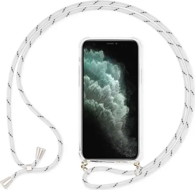 Immagine prodotto di NALIA custodia per cellulare con catena per iPhone 11 Pro, custodia a collana con laccetto da collo bianco