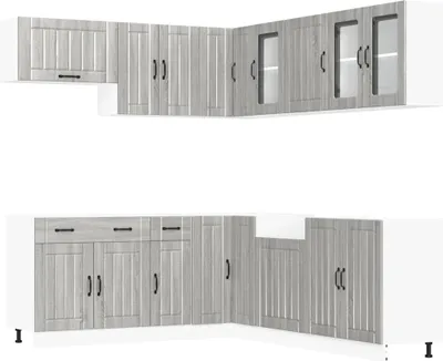 Produktbild von 11-tlg. Küchenschrank-Set Lucca Grau Sonoma Holzwerkstoff