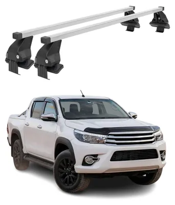 Image de Barres de toit transversales pour Toyota Hilux 2011-2015 Gris, productTiles.product.images.aiGenerated