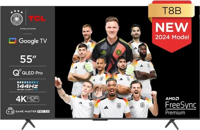Produktbild von TCL 55T8B 55 Zoll QLED Pro 144Hz Onkyo Gaming TV, 4K UHD, HDR Pro, Google TV
