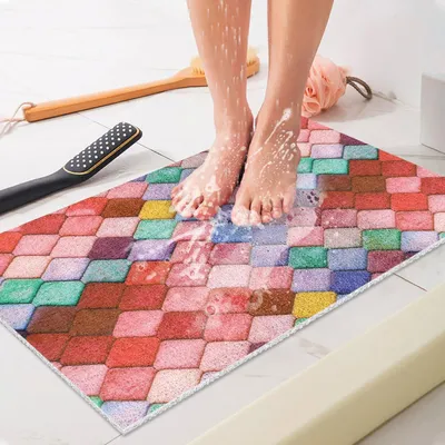 Obrázok produktu pre Protisklzová podložka pod sprchu, 60x80 cm, PVC, s odvodňovacími otvormi a masážnou funkciou
