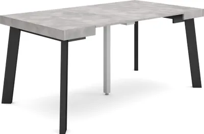 Produktbild von Ausziehbarertisch, 160x90x73cm, Für 8 Gäste, Hölzerne Beine, Zementgrau