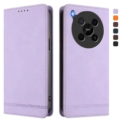 Image de Etui pour ZTE Blade V70 Max, étui rétro en cuirPolyuréthaneavec support et fentes pour cartes Violet