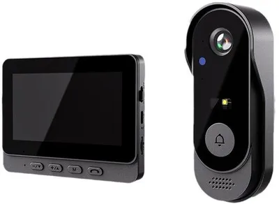 Produktbild von Outdoor Videodeurbel mit HD 1080P-Video, 170°-Blickwinkel, 4,3-Zoll-Bildschirm, IPX54 Wasserfest, kein Abonnement, kein App, kein WLAN
