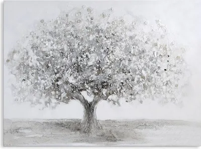 Immagine prodotto di GILDE Quadro su tela Big Tree bianco, grigio, argento, fatto a mano H. 70 cm,31982