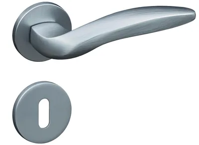 Produktbild von Gavroche Türgriffe Set Buntbart Türklinken für Innentüren in Silber Matt Chrom Drückergarnitur für Zimmertür mit runder Rosettengarnitur aus Aluminium