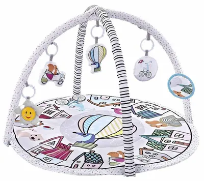 Immagine prodotto di Chipolino arco giochi animali, funzione musica, 5 giochi appesi, coperta per gattonare bianco