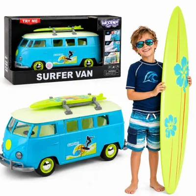 Productafbeelding van Woopie Klassieke surfbuswagen met licht en geluid Model 1:14