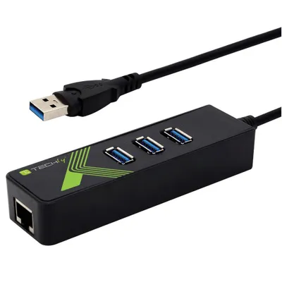 Immagine prodotto di Techly USB 3.0 Adapter a. Gigabit Ethernet m. 3Port USB3.0 s