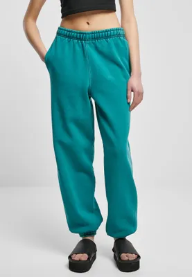 Obrázek produktu pro Dámské kalhoty Urban Classics Ladies High Waist Stone Washed Sweat Pants watergreen - 5XL