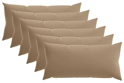 Image de vidaXL, housses de coussin, 6 pièces, HEERLEN, couleur taupe, 40 x 70 cm, polyester