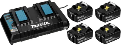 Produktbild von Makita PowerPack LXT - Ładowarka + akumulator 4 x - Li-Ion - 5 Ah - 90 Wh - 2 x ładowanie akumulatora