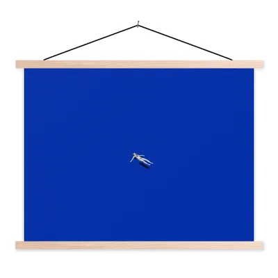 Produktbild von MuchoWow® Textilposter Vintage - Blau - Frau 60x45 cm mit holzfarbenen Rahmen - Bild