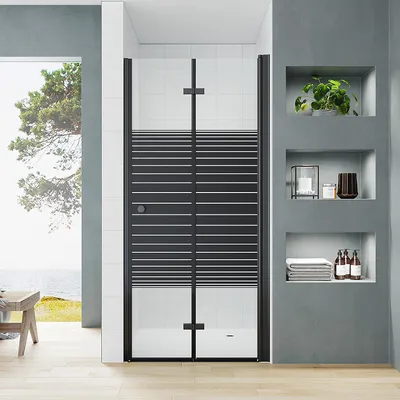 Produktbild von Nischentür Faltbare Duschabtrennung 120 x 187 cm Duschwand aus ESG-Sicherheitsglas 5 mm Duschtür Rahmenlos
