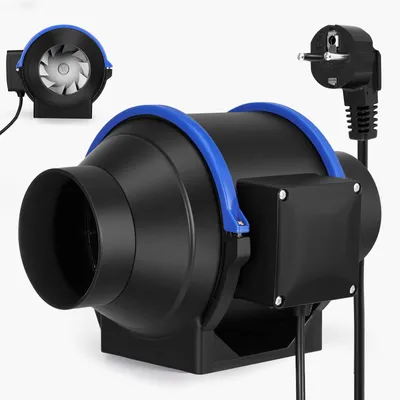 Zdjęcie produktu dla Wentylator kanałowy 100 mm - Wentylator wyciągowy z regulacją prędkości (4 tryby) i pilotem