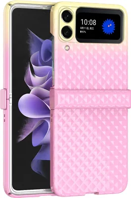 Produktbild von Für Samsung Galaxy ZFlip4 Handytasche mit Regenbogenverlauf und Scharnier Schutz