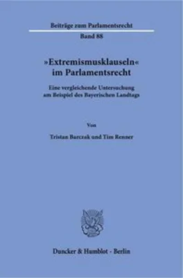 Obrázek produktu pro Extremismusklauseln im Parlamentsrecht