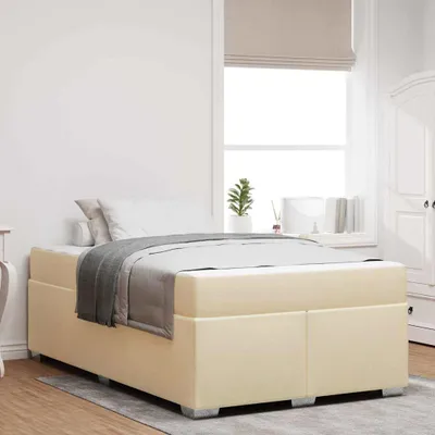 Productafbeelding van Maison Exclusive - Bedframe met matras, crème kleur, 120 x 190 cm, gestoffeerd