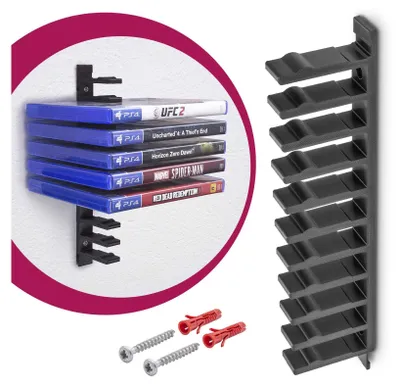 Produktbild von Floating Wandhalterung Blu Ray Halterung Schwarz passend für Sony PlayStation PS4 PS5 Spiele