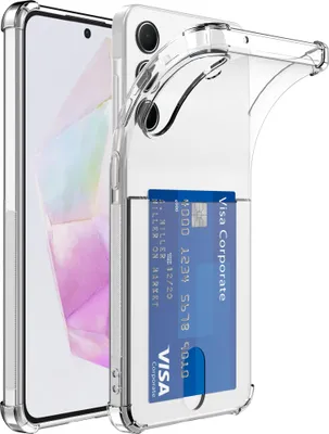 Produktbild von Geeignet für Samsung Galaxy A35 Telefon Fall mit Kartenhalter Transparentes Silikon TPU mit Bumper - Transparentes Silikon TPU Back Cover Case mit Cardslot - Smartphonica