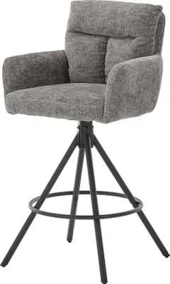 Produktbild von Barhocker >Sofia< (2er Set) drehbar, Armlehnen, grau, schwarz - 54x103,5x60 (BxHxT)