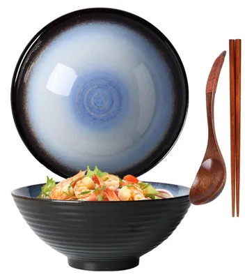 Zdjęcie produktu dla Japońska miska do ramen z łyżką i pałeczkami, 1200ml