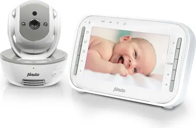 Produktbild von Alecto DVM200MGS - Babyphone mit Kamera und 4,3"-Farbdisplay, Weiß/Grau