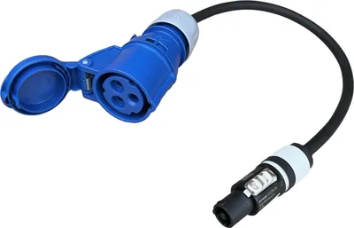 Produktbild von NWP Netzkabel 0,5m powerCON grau NAC3FXXB-W-S auf 3-Pol CEE Kupplung 16A H07RN-F 3G1,5