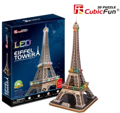 Immagine prodotto di Cubic Fun Puzzle 3D con LED Torre Eiffel 84 pezzi