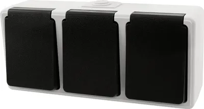 Produktbild von Feuchtraum-Dreifach-Steckdose McPower "Taff", 250V/16A, IP44, AP, grau