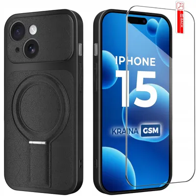 Produktbild von iPhone 15-Hülle mit Magnetring für MagSafe + 9H-Glas