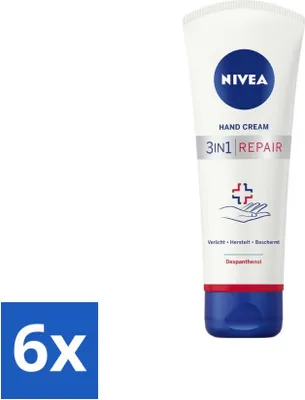 Produktbild von NIVEA - Handcreme - 3-in-1 Repair - Lindert - Regeneriert - Schützt - 100 ml - Vorteilspack - 6 Stücke