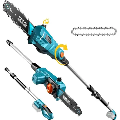Image de Scie élagage électrique - Lame de 20 cm - Téléspectacle de 2,5 m - Compatible avec batterie 18 V - Sans batterie - Outil de jardin