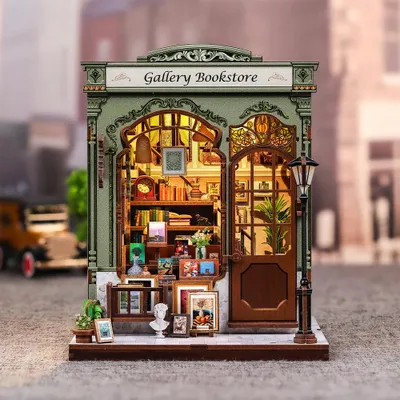 Image de Miniature maison – À construire soi-même – Librairie-galerie – 246 pièces + éclairage LED