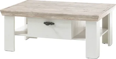 Produktbild von Couchtisch Florenz Wohnzimmertisch in Oslo Pinie weiß 109x69 cm