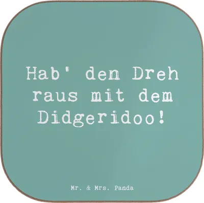 Produktbild von Mr. & Mrs. Panda Untersetzer für Gläser Spruch Didgeridoo Dreh - Meeresbrise - Geschenk, Musikinstrument, Tischuntersetzer, Coaster, Übung, Instrument lernen, Quadratisch