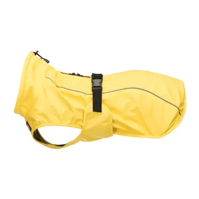 Produktbild von Hunderegenmantel Wasserdicht Reflektierend – Regenjacke für Hunde mit Geschirröffnung, Verstellbar Gelb Größe XL
