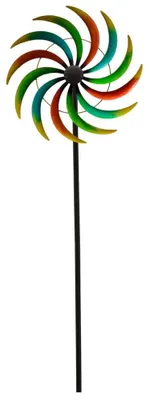 Produktbild von Windrad Metall Erdspieß bunt 168 cm hoch