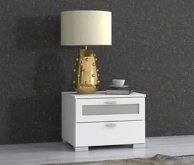 Image de Commode, table de chevet, table de nuit, console de chevet 50 cm, blanc
