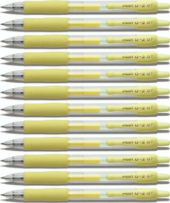 Produktbild von Pilot G2-07 Gelschreiber Pastellgelb - 12er-Set
