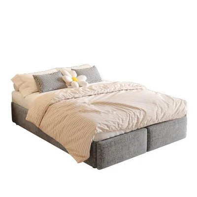 Produktbild von Futonbett mit Bettkasten, Lattenrost und Schubladen, 140x200 cm, Bezug aus Leinen