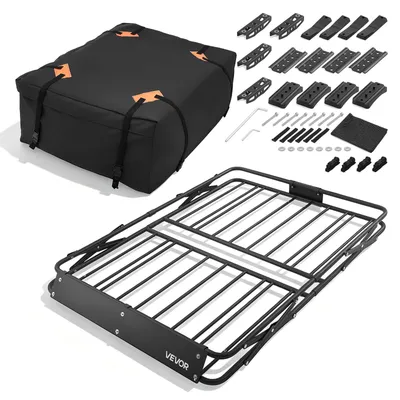 Obrázok produktu pre VEVOR strešný nosič 1295 x 914 x 102 mm Strešný nosič so sklopným mechanizmom Nosnosť až 90,72 kg Odolný voči poveternostným vplyvom Skladací strešný nosič z legovanej ocele Strešný nosič Vhodný pre SUV a pickupy