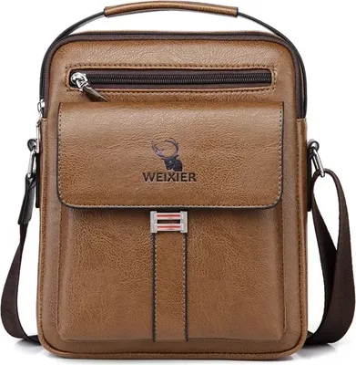 Zdjęcie produktu dla Męska Torba Na Ramię WEIXIER Evan - Stylowa Brązowa Torba KP25275