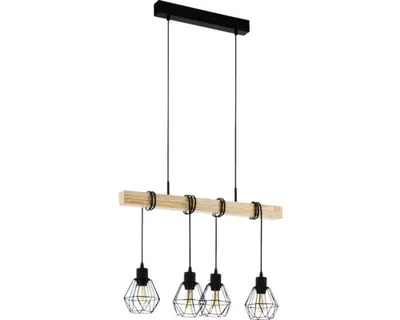 Obrázek produktu pro Lustr Eglo Townshend 5 44075 4xE27 60 W černý/hnědý