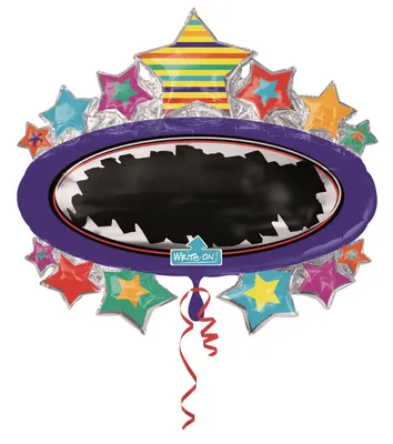 Image de Ballon en plastique étoiles personnalisable 78cm
