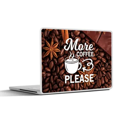 Produktbild von MuchoWow® Laptop Aufkleber Sticker Cover Zitate - Sprichwörter - Mehr Kaffee bitte - Kaffee 30x22 cm - Laptop-Sticker